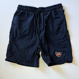 Human Made Nylon Embroidered Shorts Size Large  Made In Japan Euc